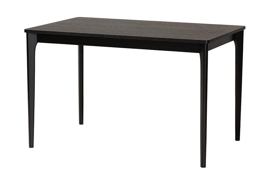 Ballerina Modern Bohemian Black Finished Wood and Rattan 5-Piece Dining Set FredCo