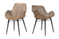 Ballerina Modern Bohemian Greywashed Rattan and Black Metal 2-Piece Dining Chair Set FredCo