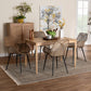 Ballerina Modern Bohemian Greywashed Rattan and Black Metal 5-Piece Dining Set FredCo