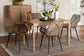 Ballerina Modern Bohemian Greywashed Rattan and Black Metal 5-Piece Dining Set FredCo