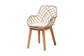 Ballerina Modern Bohemian Greywashed Rattan and Natural Brown Finished Mahogany Wood 5-Piece Dining Set FredCo