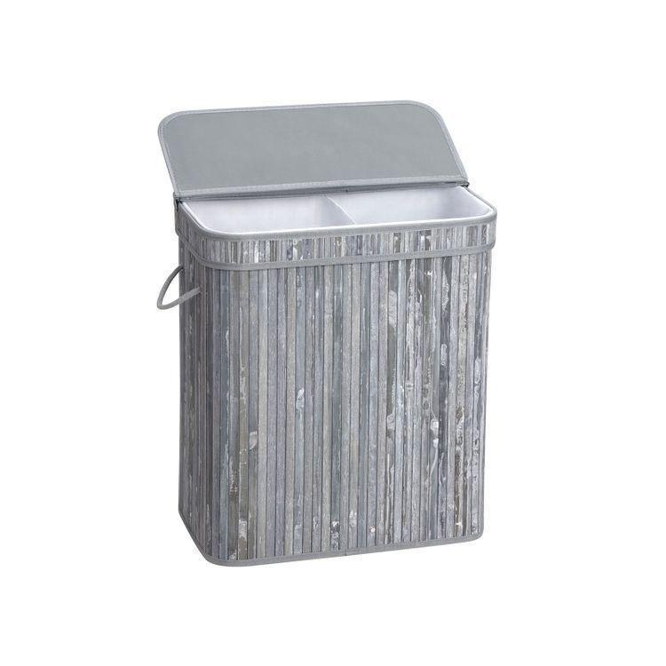 Bamboo Grey Laundry Basket FredCo