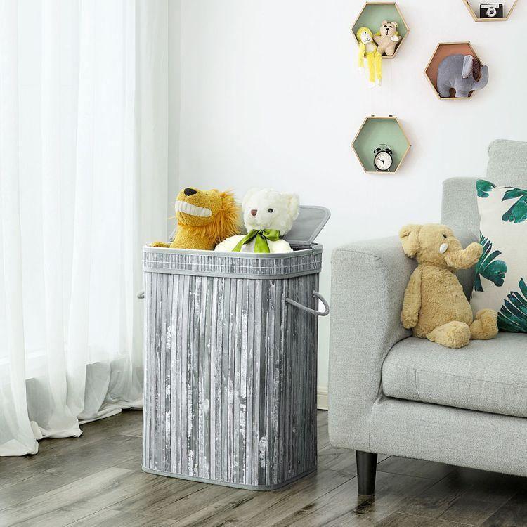 Bamboo Grey Laundry Hamper FredCo