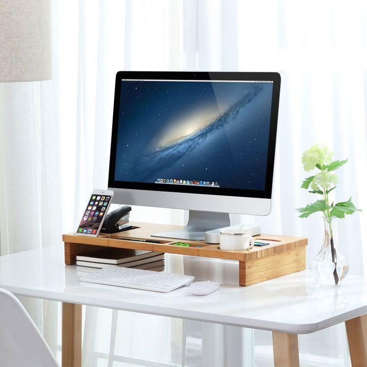 Bamboo Monitor Stand Organizer FredCo