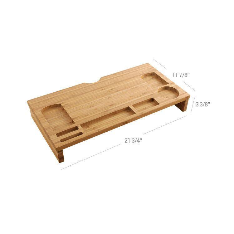 Bamboo Monitor Stand Organizer FredCo