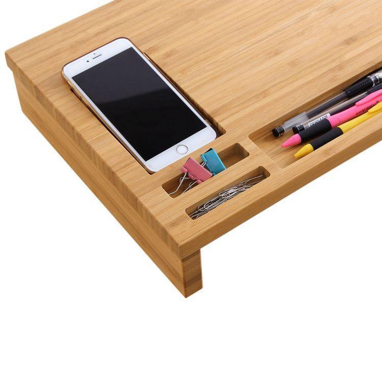 Bamboo Monitor Stand Organizer FredCo