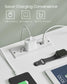 Bamboo Nightstand with Charging Station Cloud White FredCo