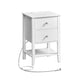 Bamboo Nightstand with Charging Station Cloud White FredCo
