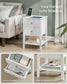 Bamboo Nightstand with Charging Station Cloud White FredCo