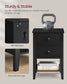 Bamboo Nightstand with Charging Station Ink Black FredCo