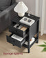 Bamboo Nightstand with Charging Station Ink Black FredCo