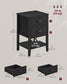 Bamboo Nightstand with Charging Station Ink Black FredCo