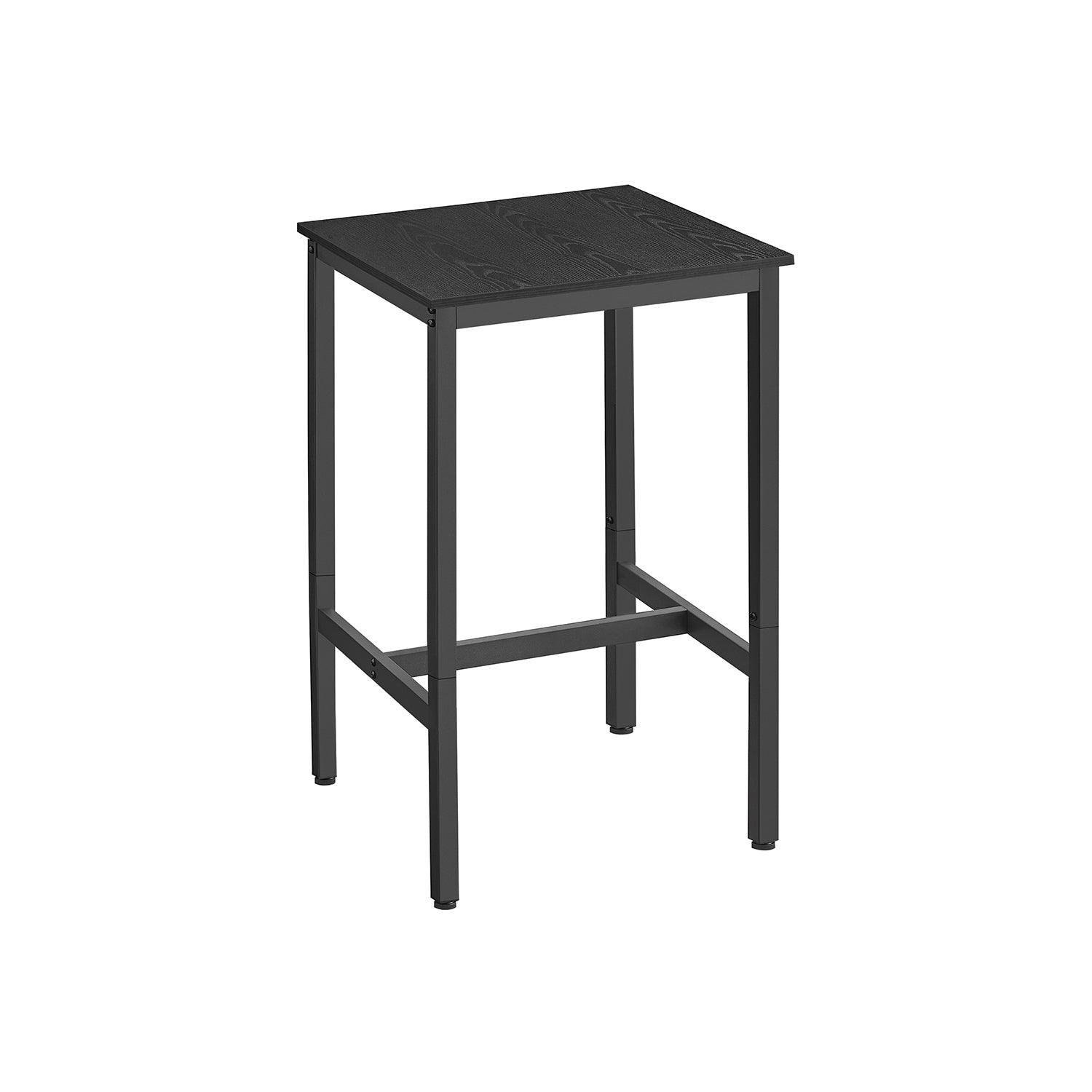 Bar Table with Metal Frame Ebony Black and Black FredCo