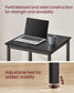 Bar Table with Metal Frame Ebony Black and Black FredCo