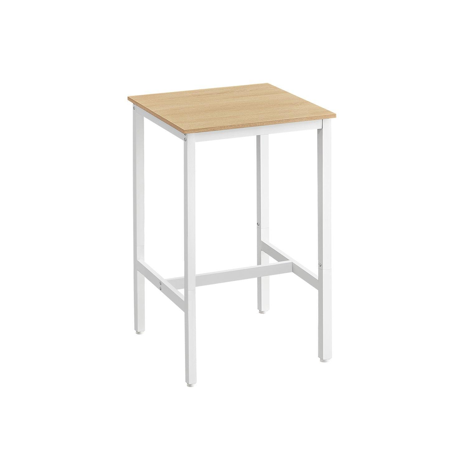 Bar Table with Metal Frame Oak Beige and White FredCo