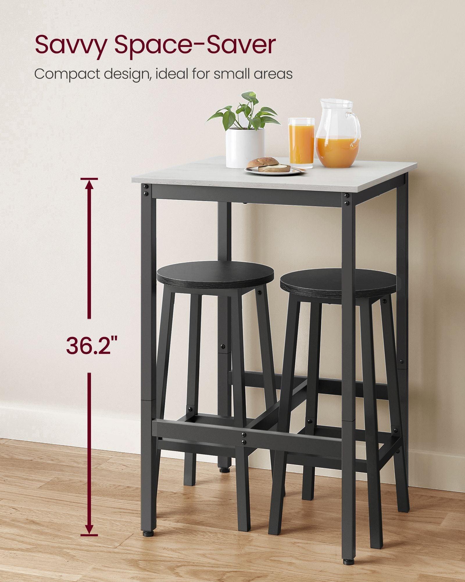 Bar Table with Metal Frame Vintage White and Black FredCo