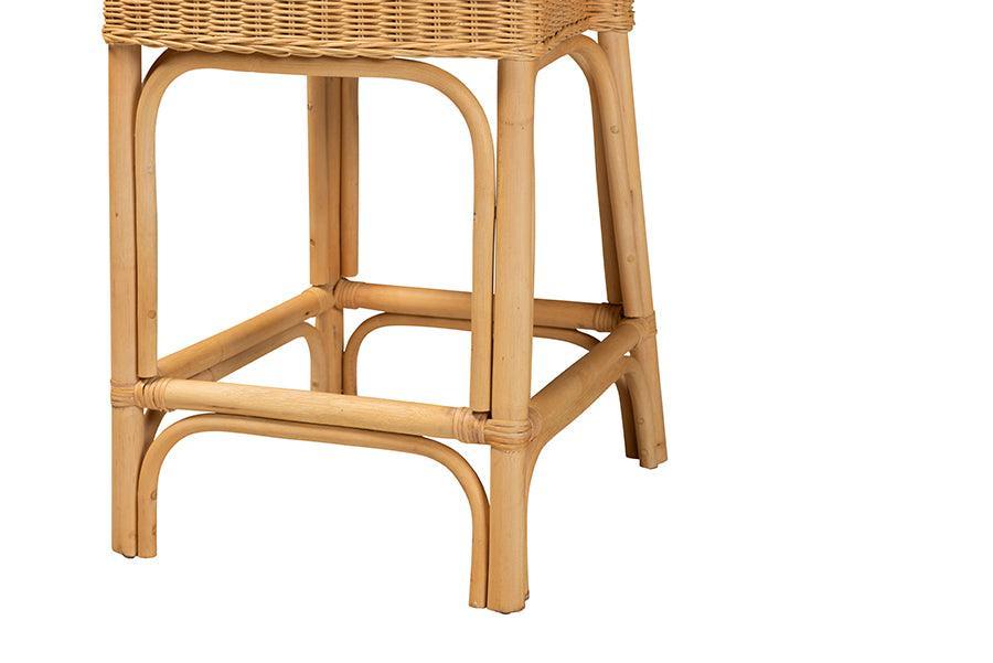 Barito Modern Bohemian Natural Rattan Counter Stool FredCo