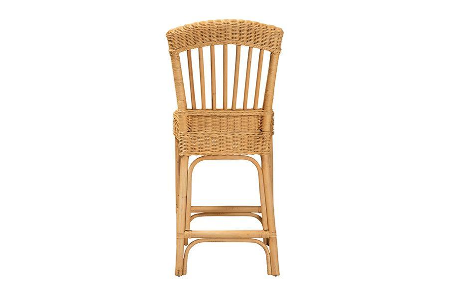Barito Modern Bohemian Natural Rattan Counter Stool FredCo