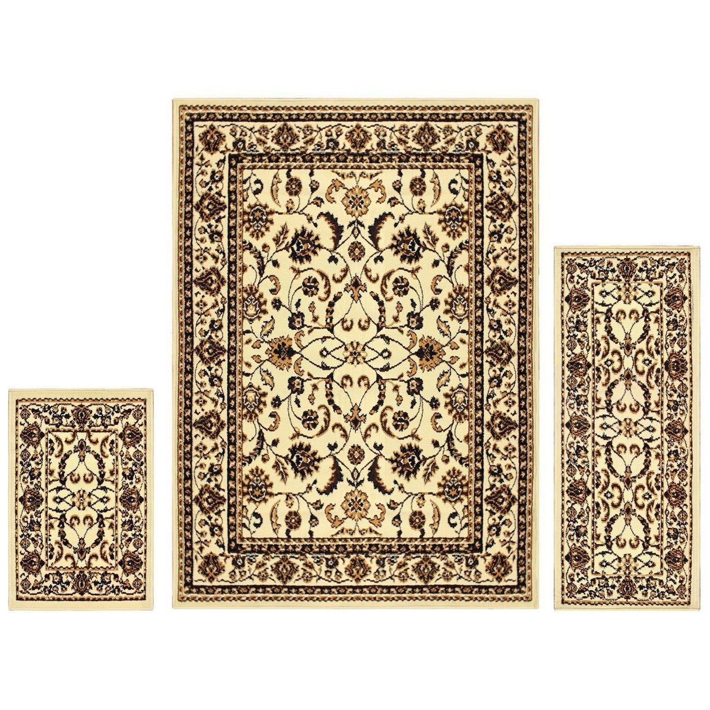 Barringer Traditional Contemporary 3-Pieces Rug Set FredCo