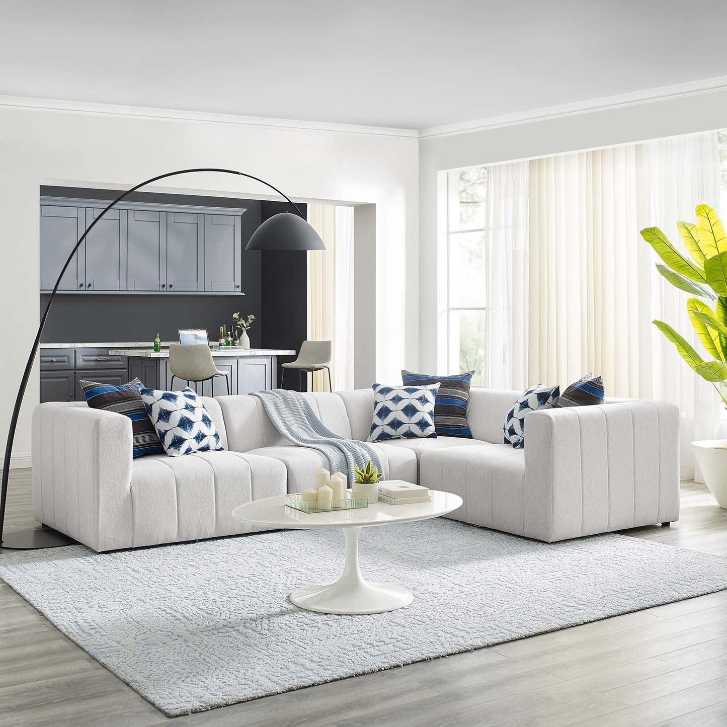 Bartlett Upholstered Fabric 4-Piece Sectional Sofa, EEI-4518 FredCo