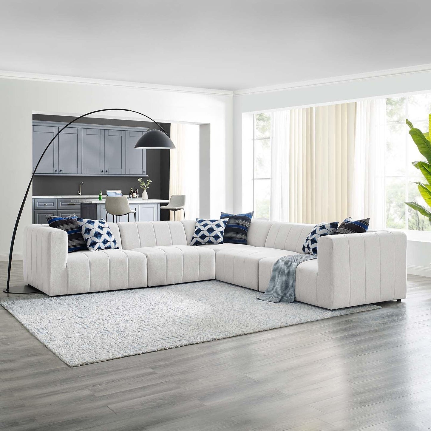 Bartlett Upholstered Fabric 5-Piece Sectional Sofa, EEI-4531 FredCo
