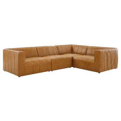 Bartlett Vegan Leather 4-Piece Sectional Sofa Tan, EEI-4519 FredCo