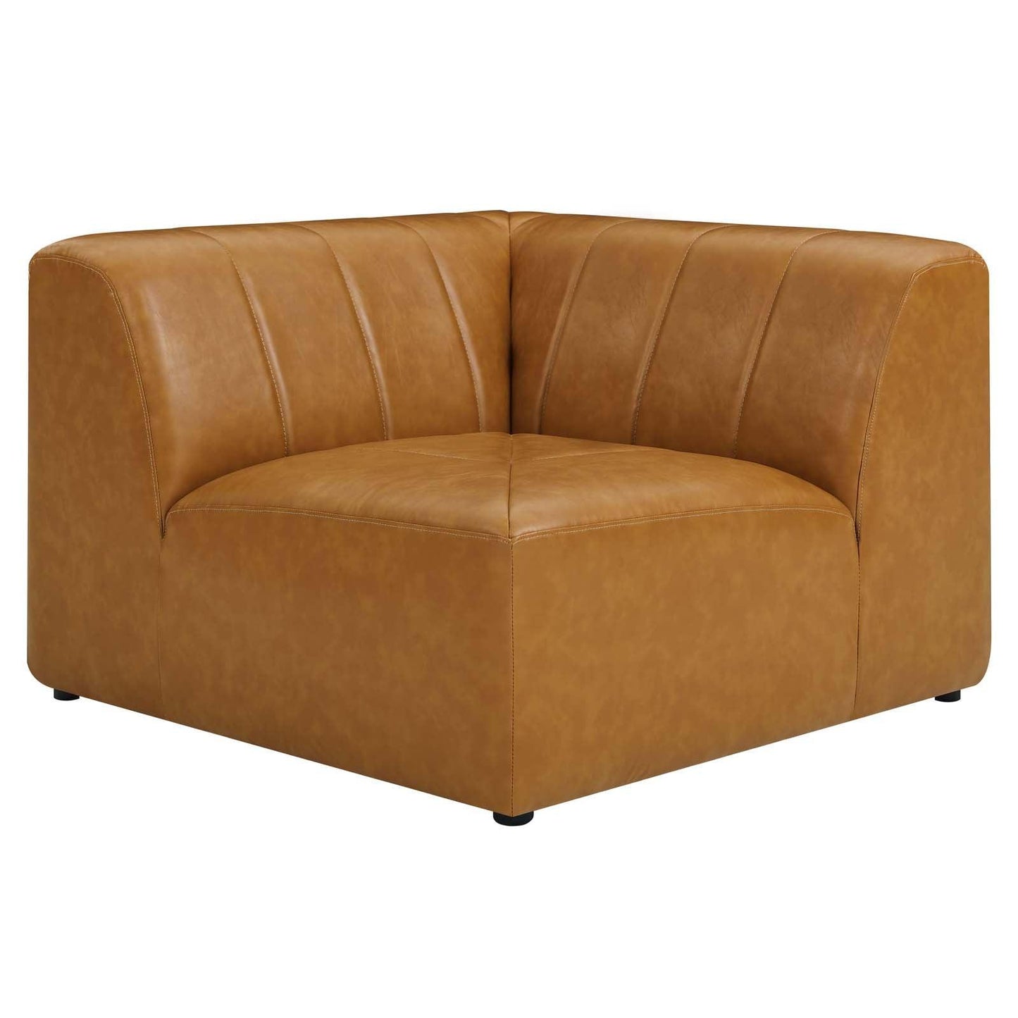 Bartlett Vegan Leather 4-Piece Sectional Sofa Tan, EEI-4519 FredCo