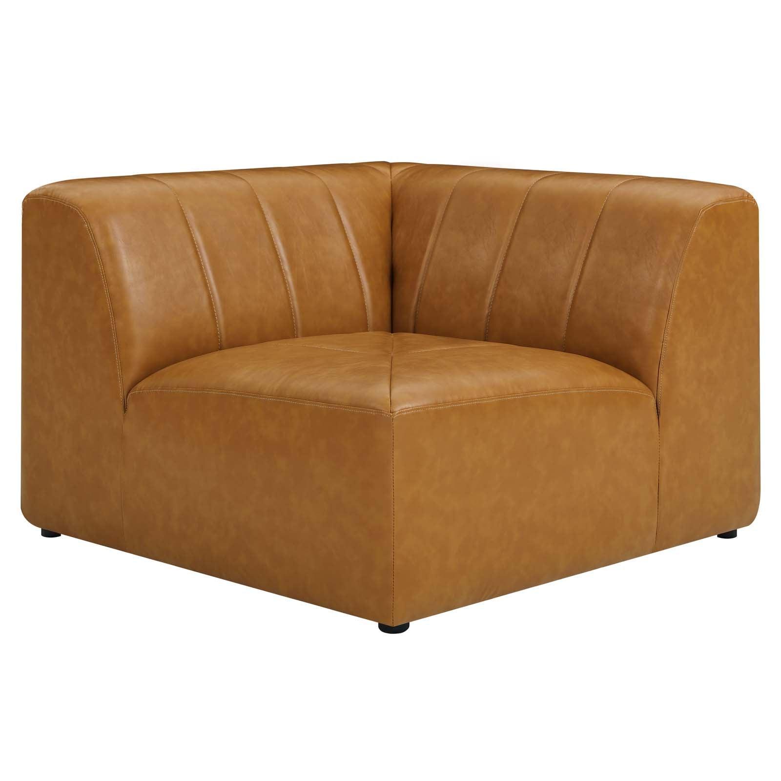 Bartlett Vegan Leather 4-Piece Sectional Sofa Tan, EEI-4519 FredCo