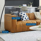 Bartlett Vegan Leather 4-Piece Sectional Sofa Tan, EEI-4519 FredCo