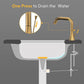 Bathroom Faucet 3 Hole, Brushed Gold Widespread 8 Inch with Pop Up Drain Assembly FredCo