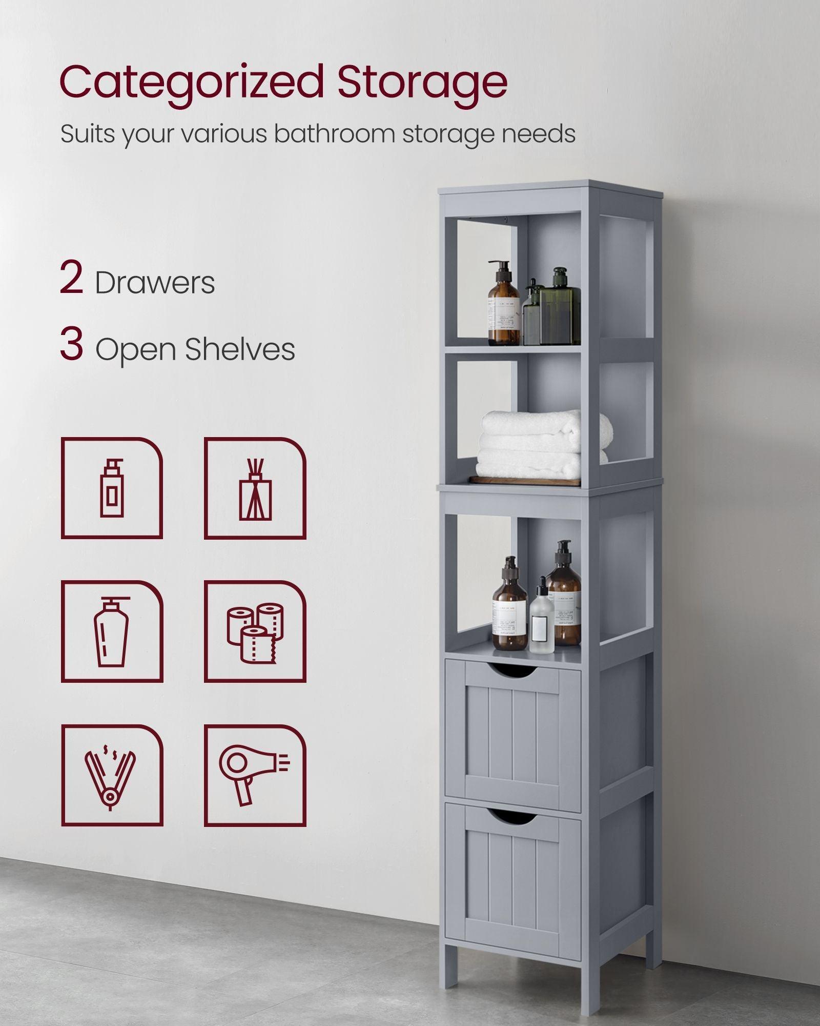 Bathroom Floor Cabinet with 2 Drawers FredCo