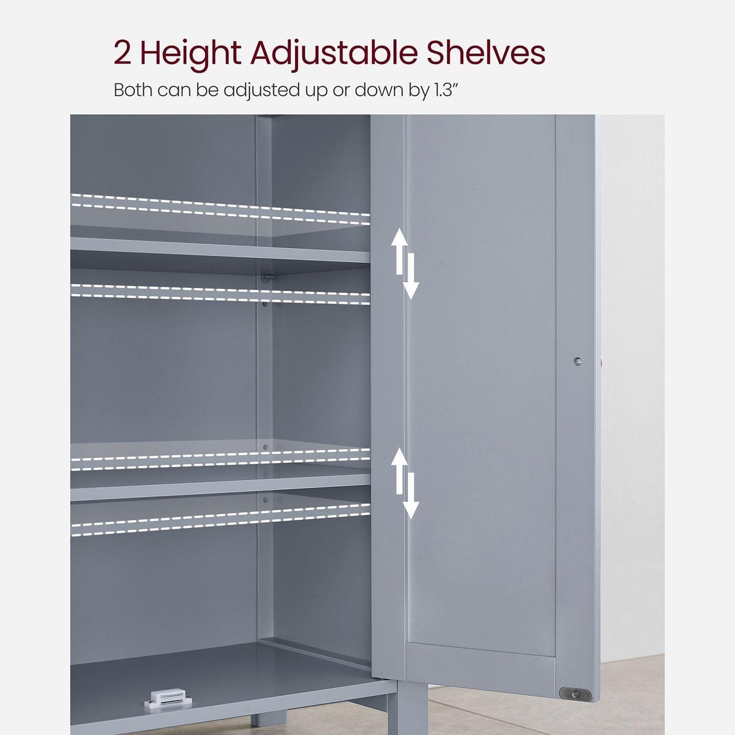 Bathroom Floor Storage Cabinet Mystic Gray FredCo