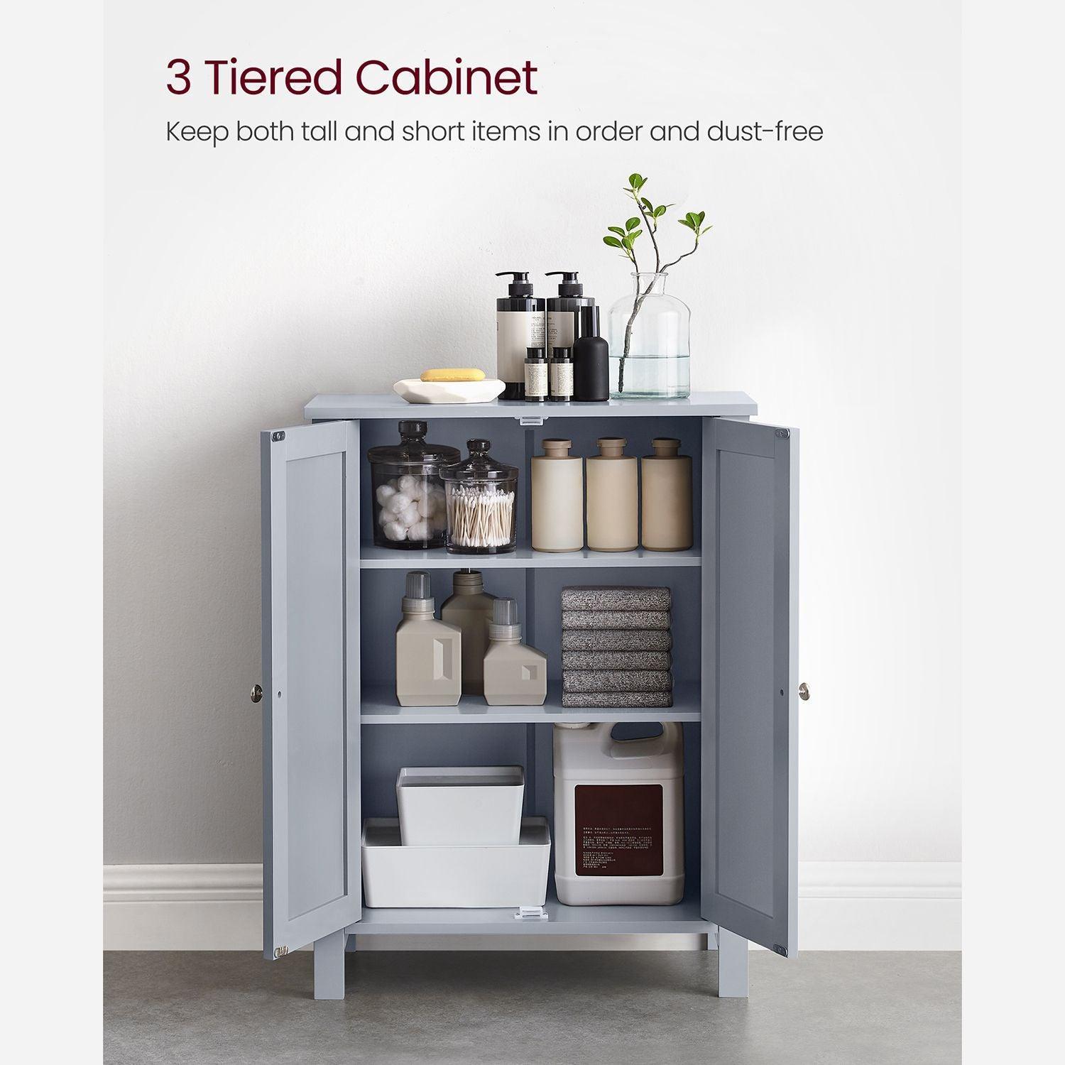 Bathroom Floor Storage Cabinet Mystic Gray FredCo