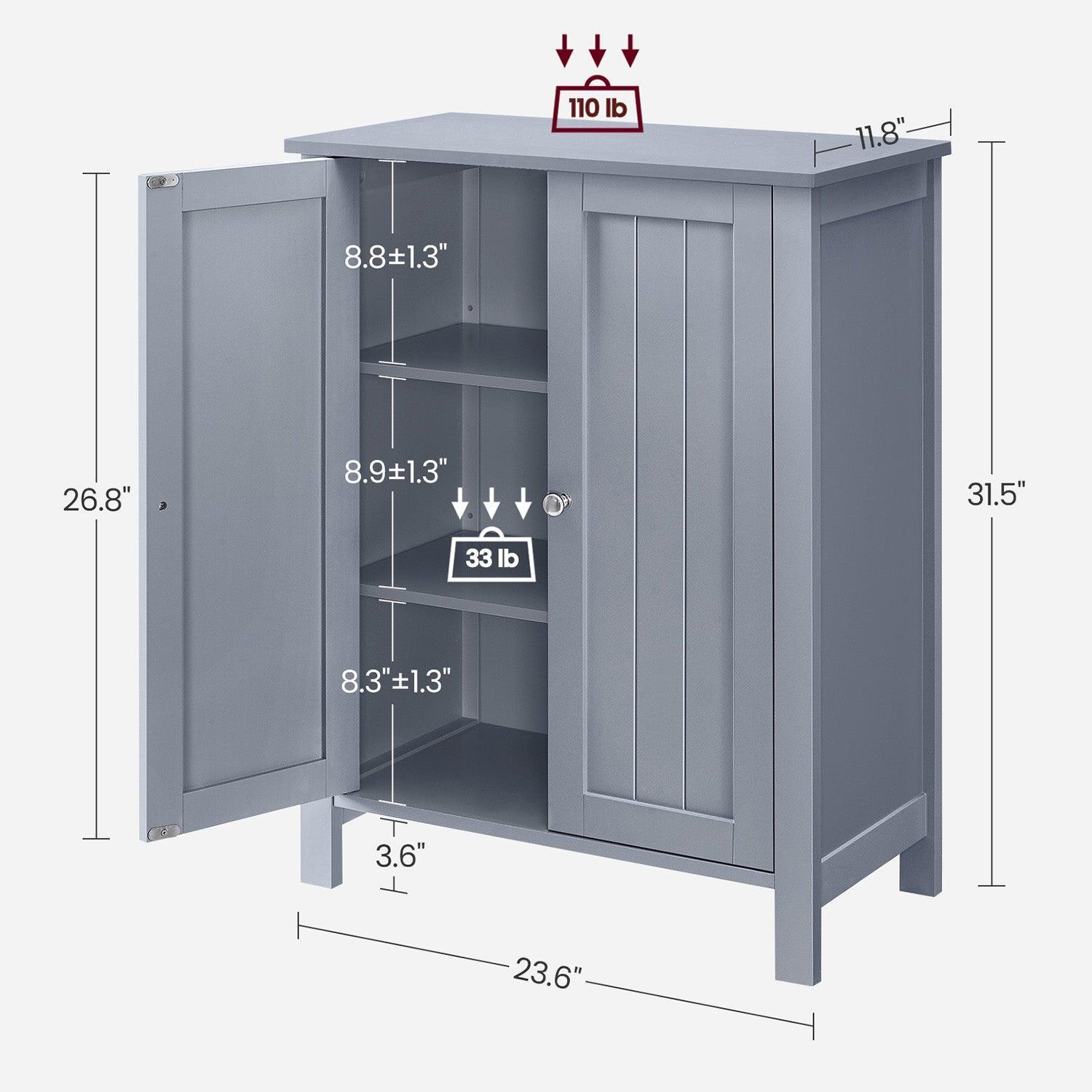 Bathroom Floor Storage Cabinet Mystic Gray FredCo