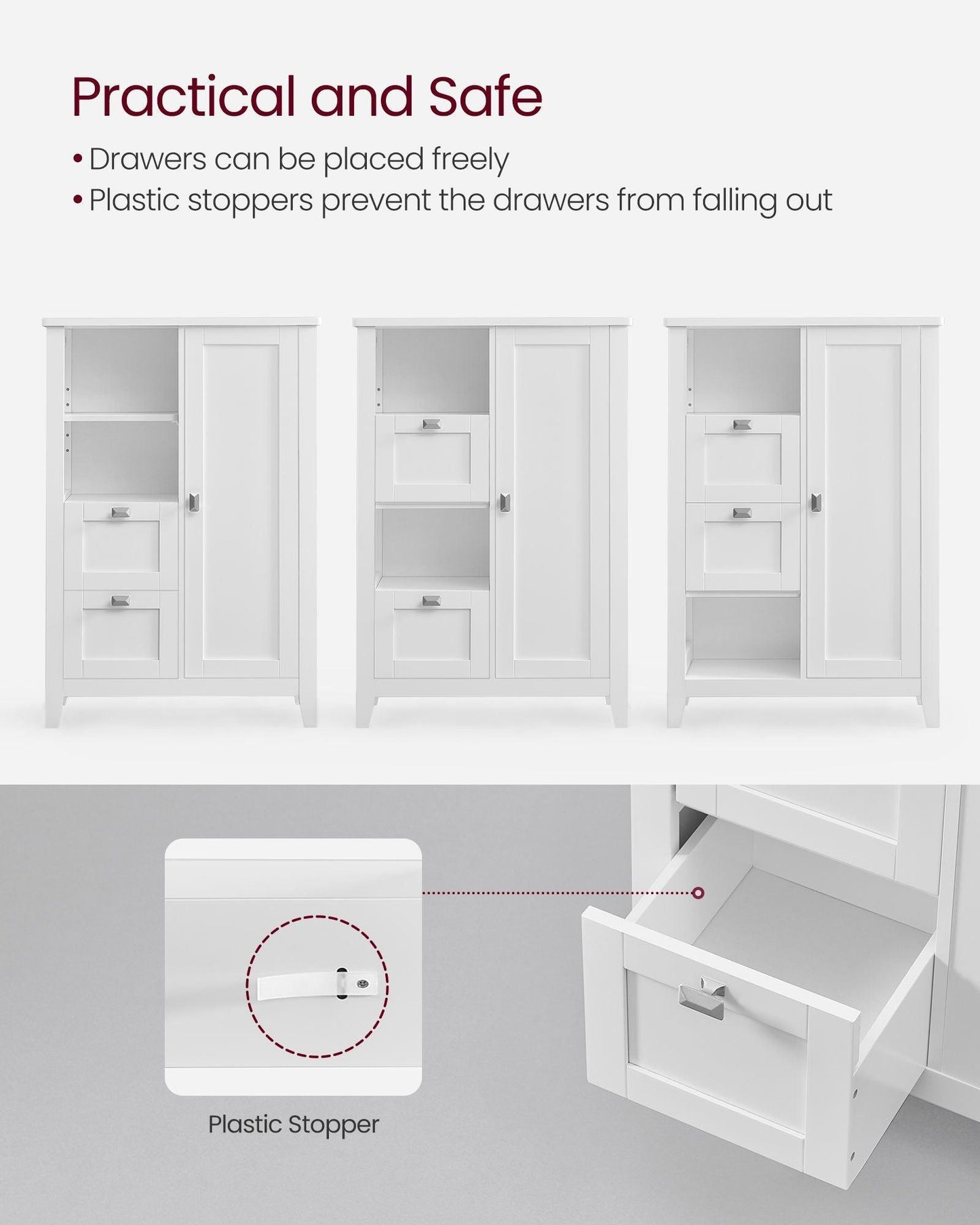 Bathroom Floor Storage Cabinet with Adjustable Shelves FredCo