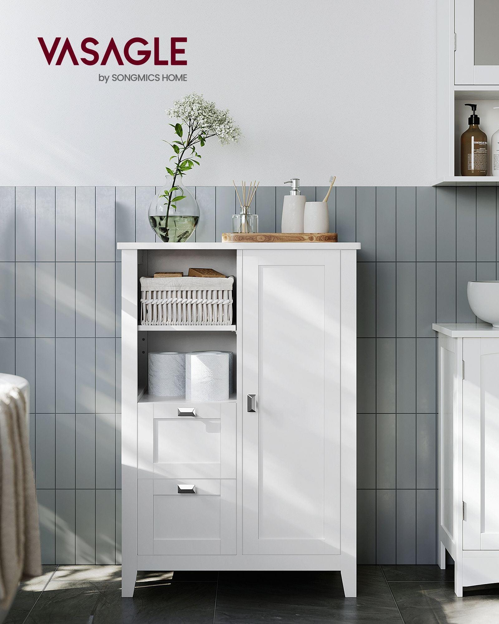 Bathroom Floor Storage Cabinet with Adjustable Shelves FredCo