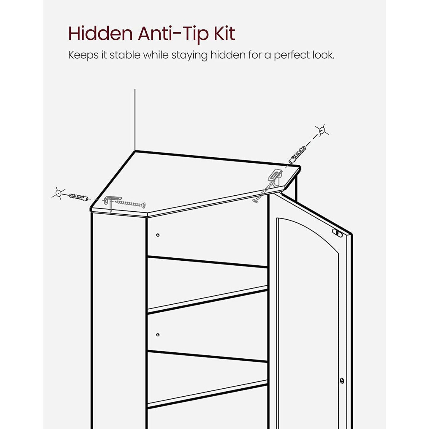Bathroom Storage Cabinet with 4 Adjustable Shelves FredCo