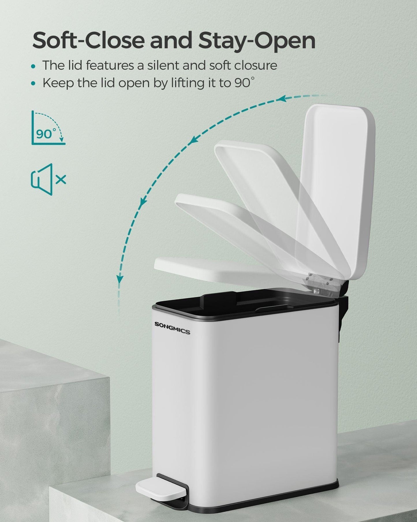 Bathroom Trash Can Cloud White FredCo