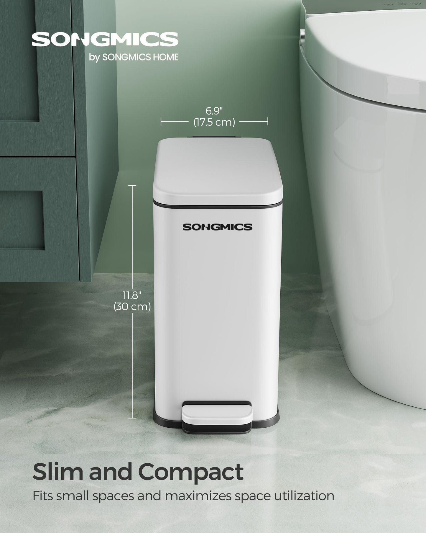 Bathroom Trash Can Cloud White FredCo
