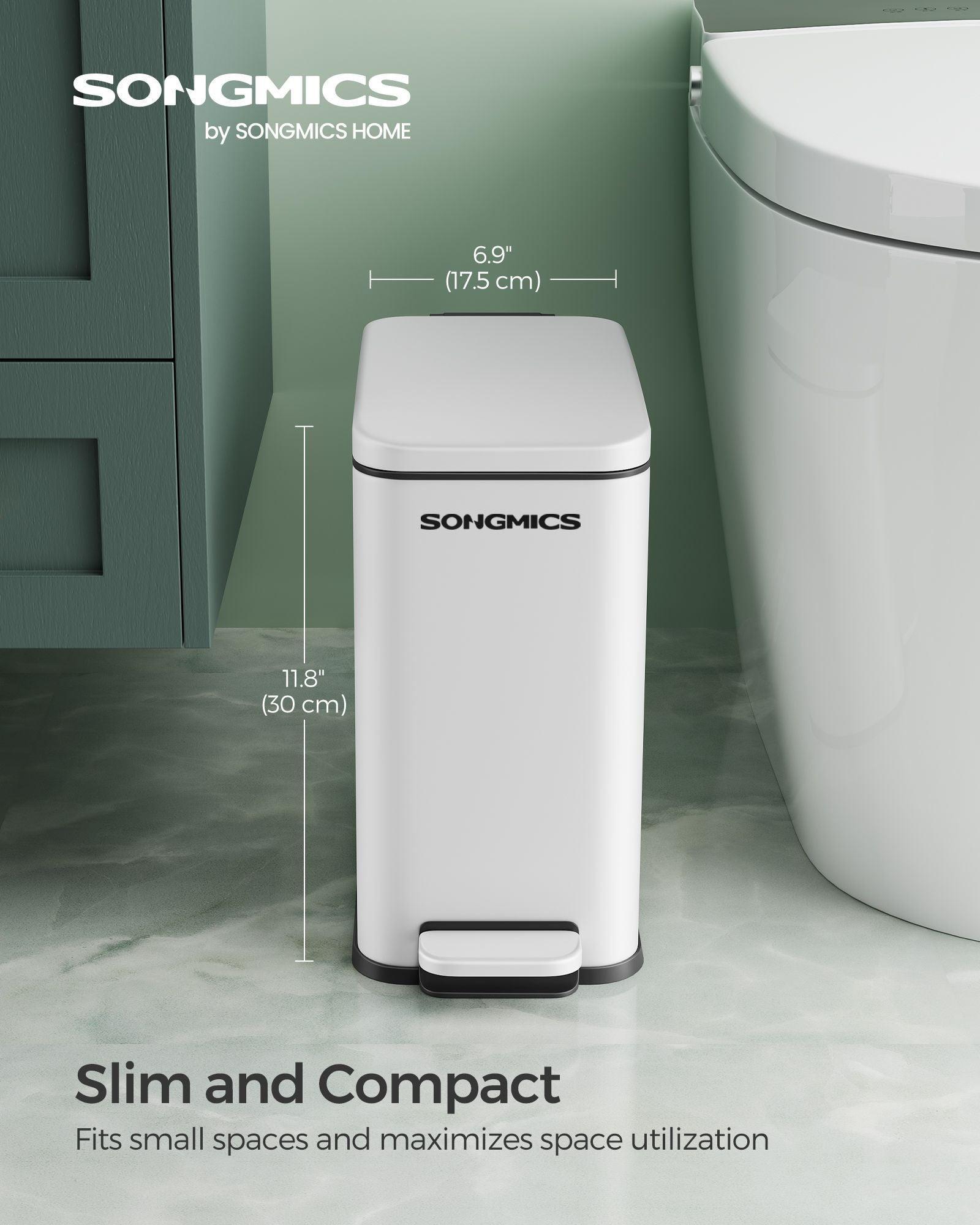 Bathroom Trash Can Cloud White FredCo