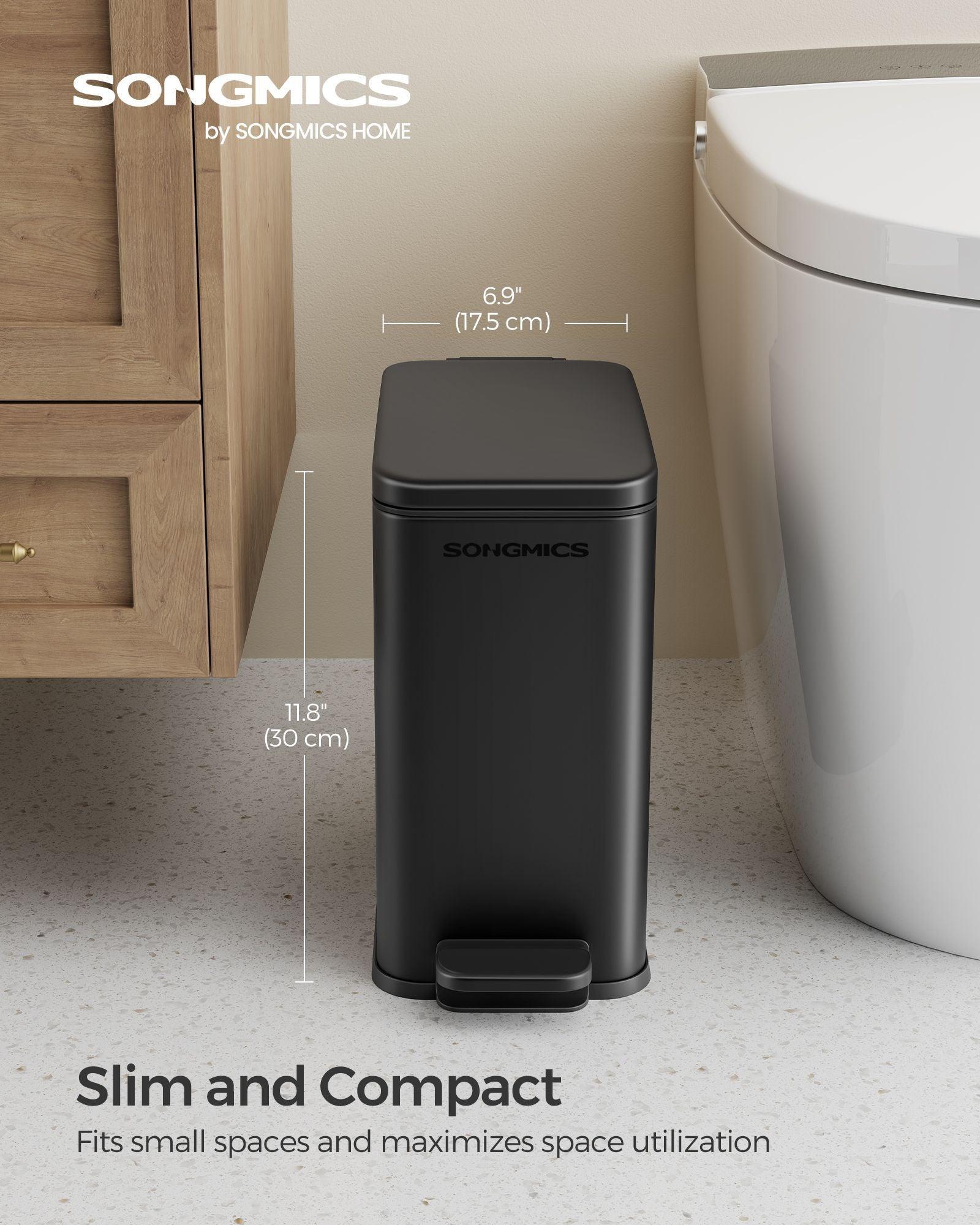 Bathroom Trash Can Ink Black FredCo