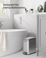 Bathroom Trash Can Metallic Silver FredCo