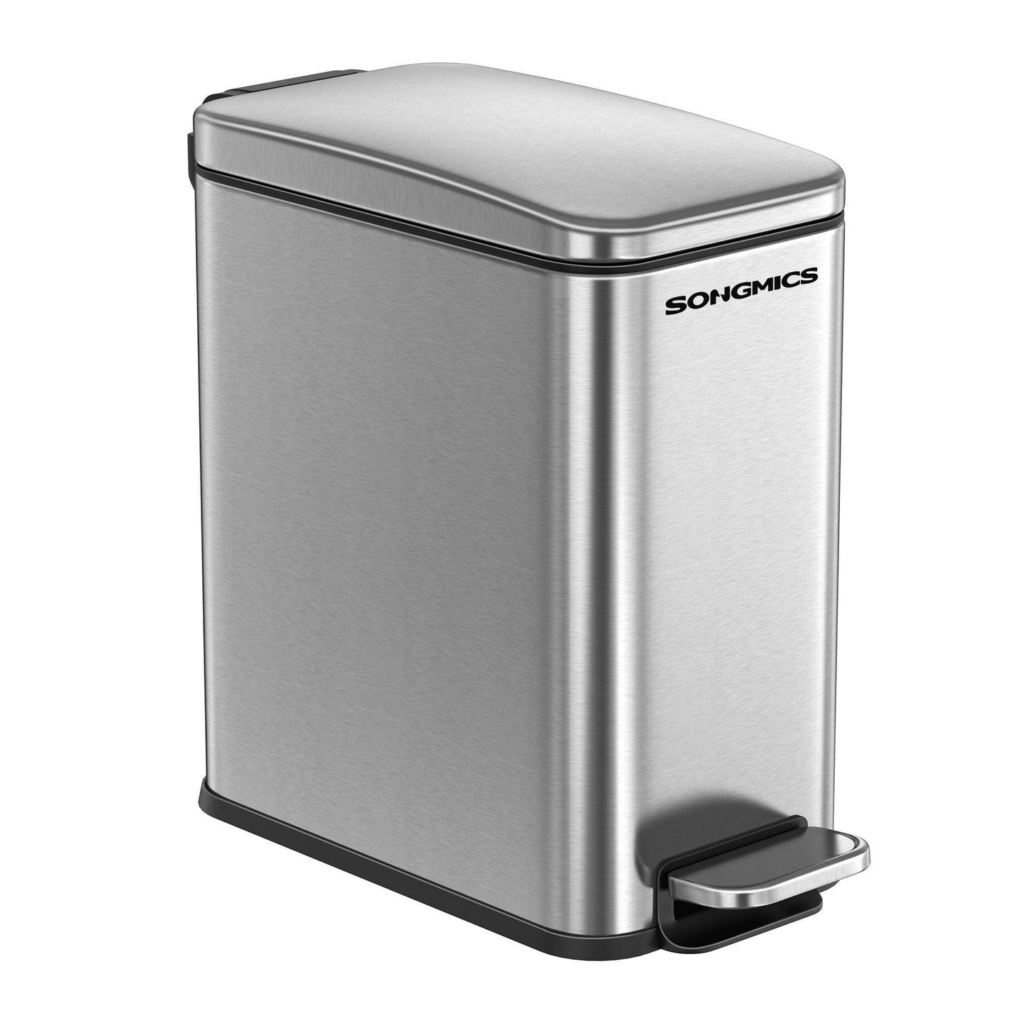 Bathroom Trash Can Metallic Silver FredCo
