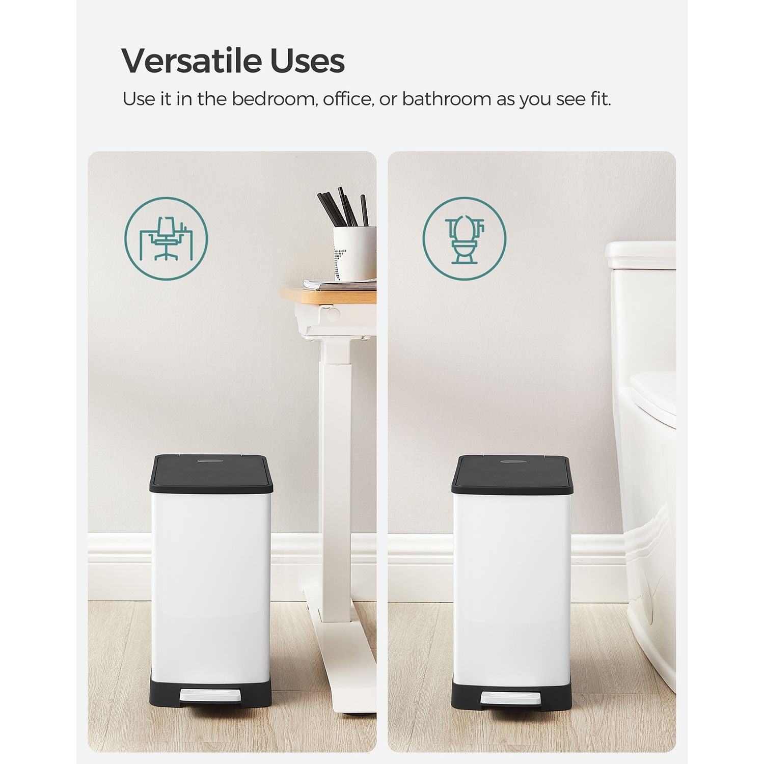 Bathroom Trash Can White FredCo