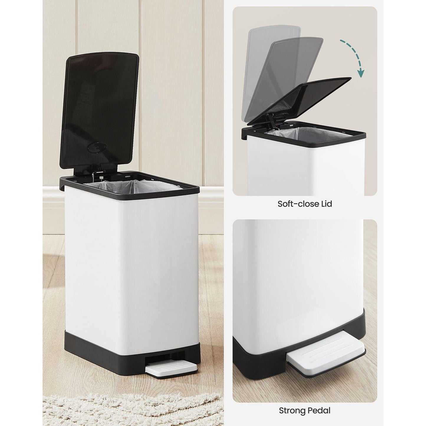 Bathroom Trash Can White FredCo