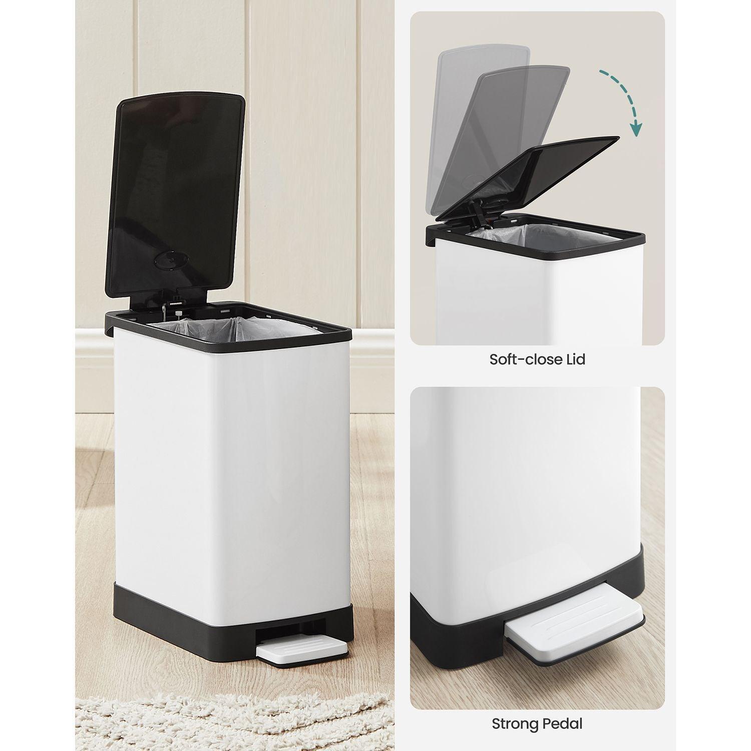 Bathroom Trash Can White FredCo