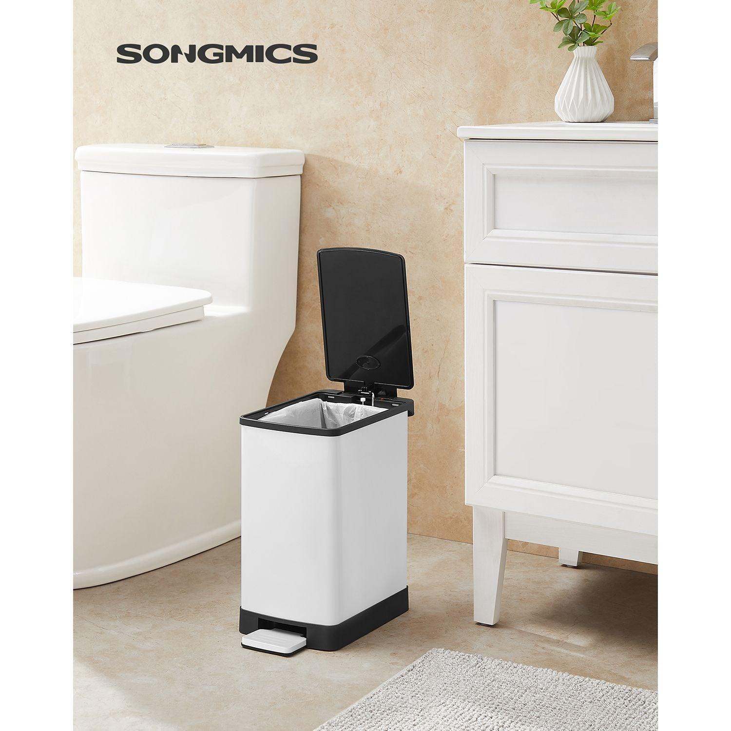 Bathroom Trash Can White FredCo