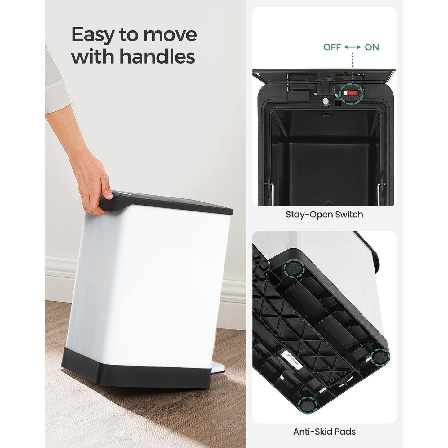 Bathroom Trash Can White FredCo