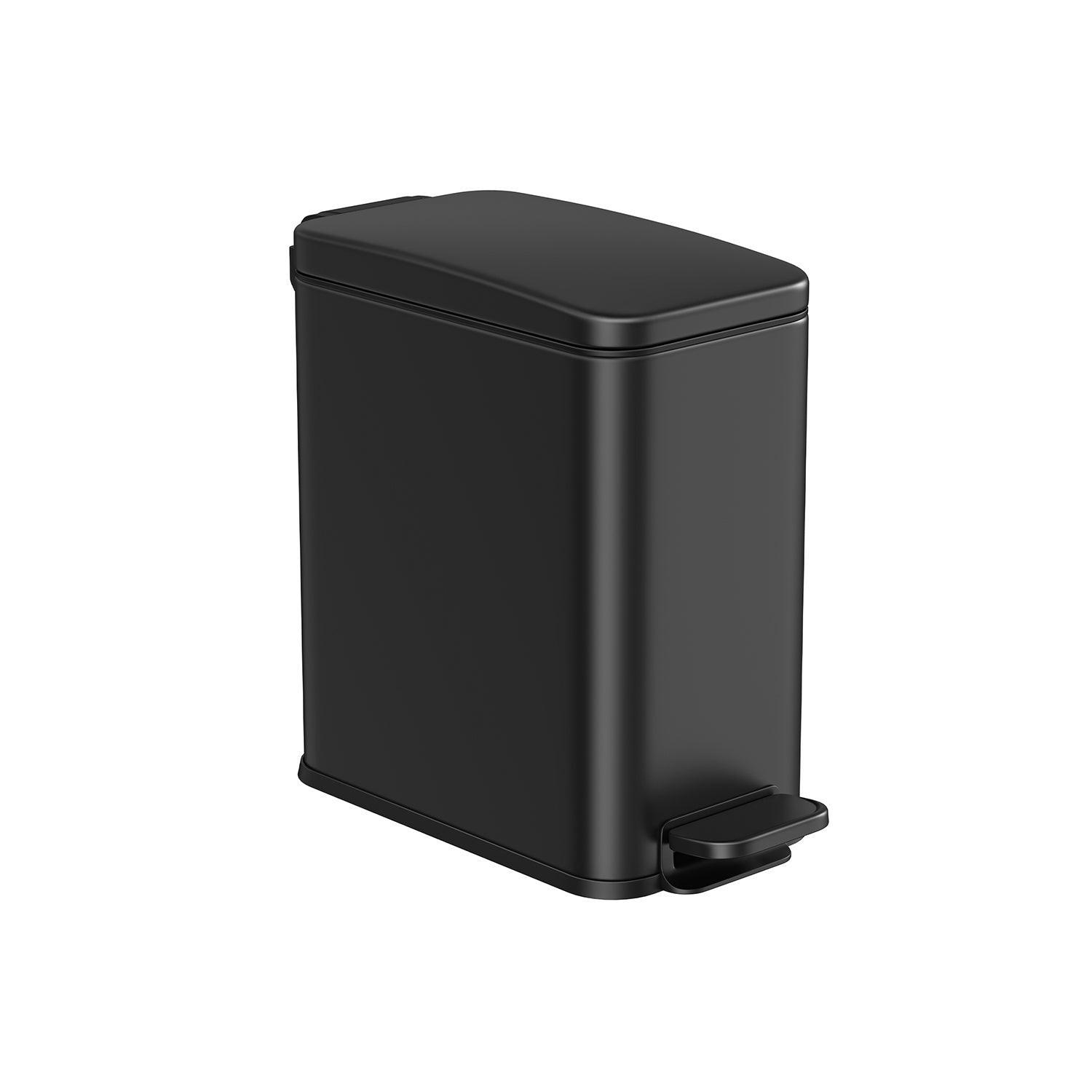 Bathroom Trash Can with Lid Black FredCo