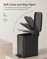 Bathroom Trash Can with Lid Black FredCo